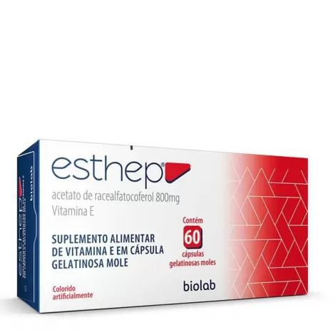 Suplemento Alimentar Esthep Vitamina E 800mg Biolab 60 Cápsulas Gelatinosas