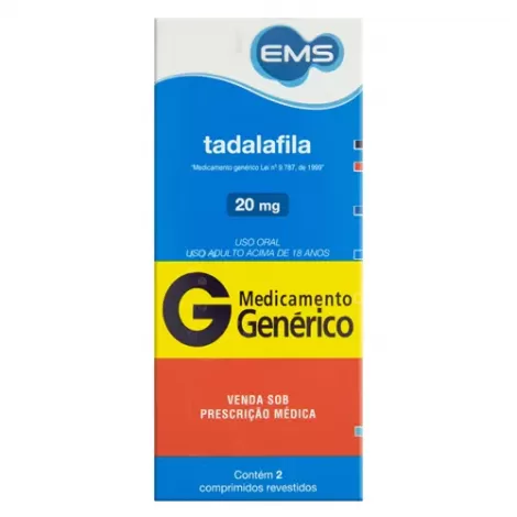 Tadalafila Genérico EMS 20mg 2 comprimidos revestidos