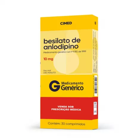 Besilato de Anlodipino Genérico Cimed 10mg 30 comprimidos